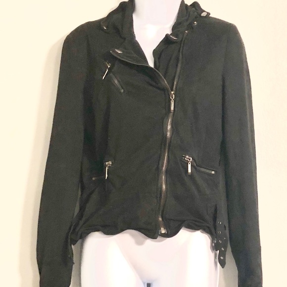 Maude Jackets & Blazers - Faux Suede Black Moto Jacket